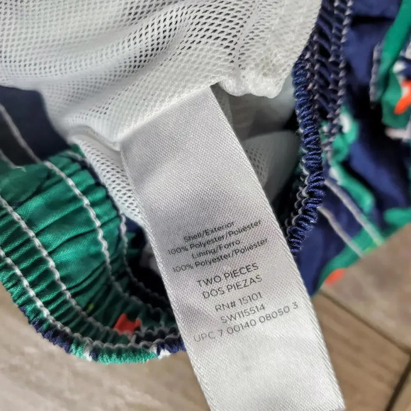 child of mine by carter's size 6-9m baby boy swim trunks blue green crocodile - Picture 5 of 10
